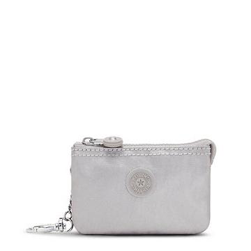 Kipling Creativity Mini Metallic Pouch Keychain Tassen Zilver | NL 1114WN